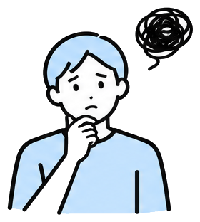 費用について悩む人物のイラスト