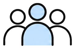 3人の人物を表した線画アイコン